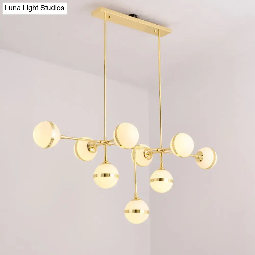Modern gold orb chandelier – kitchen island glass light