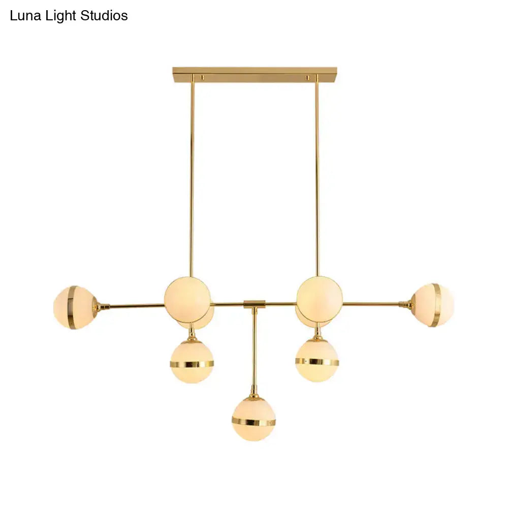 Modern gold orb chandelier – kitchen island glass light