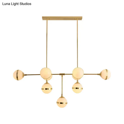 Modern gold orb chandelier – kitchen island glass light