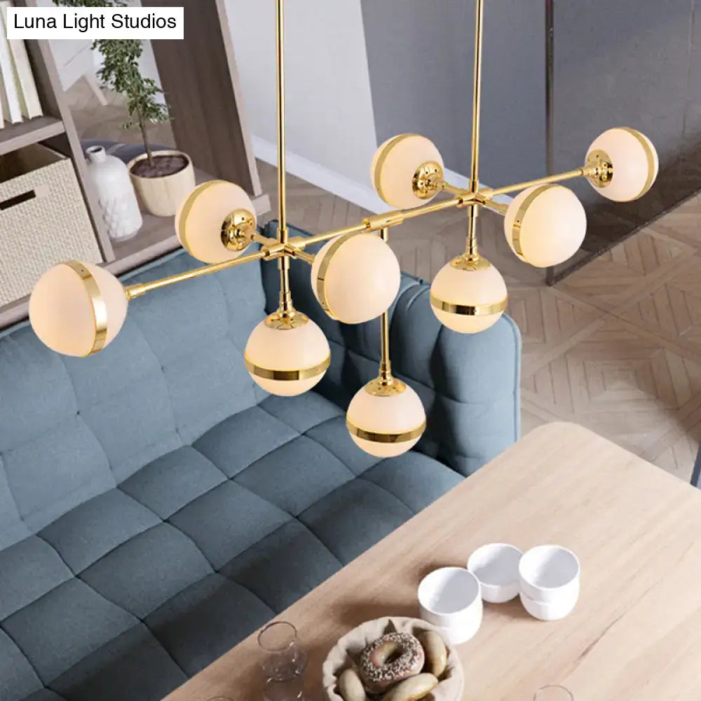 Modern gold orb chandelier – kitchen island glass light