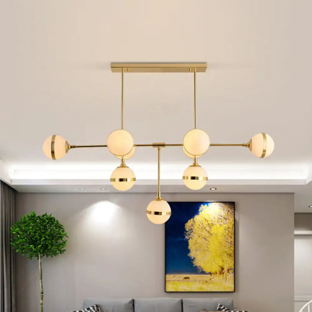 Modern gold orb chandelier – kitchen island glass light