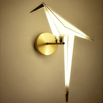 Modern gold origami bird floor lamp living room reading light