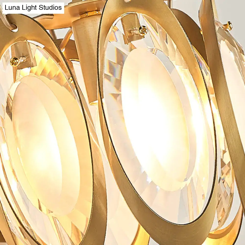 Modern gold oval crystal wall light – living room light fixture