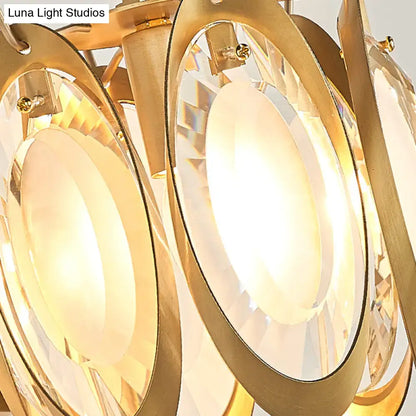 Modern gold oval crystal wall light – living room light fixture