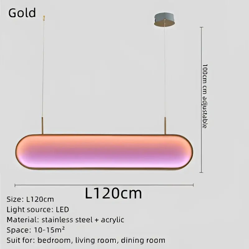 Modern gold oval led sunset chandelier dining room light
