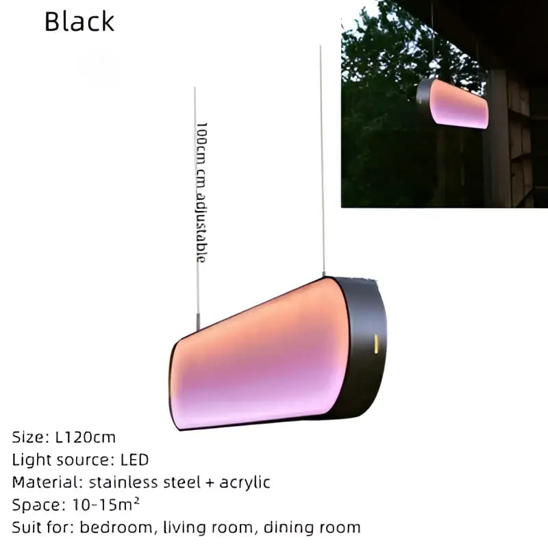 Modern gold oval led sunset chandelier dining room light