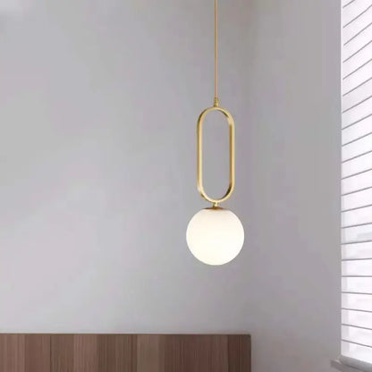 Modern gold oval glass ball pendant light dining room
