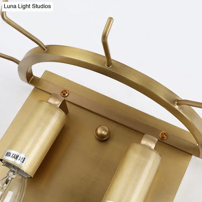 Modern gold oval sconce light living room glass wall fixture