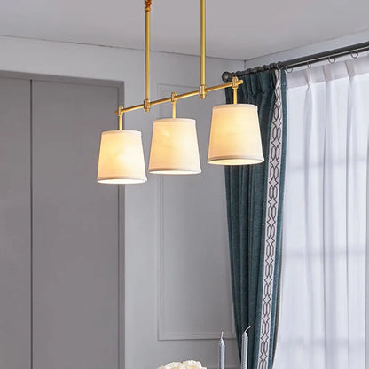 DecorBites™ Modern Gold Pendant Lamp with 3-Lights & Cone Fabric Shade - Perfect for Dining Rooms, Island Lighting