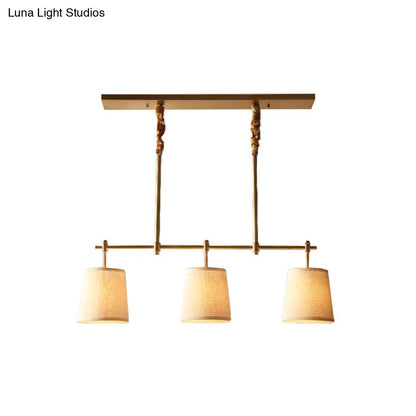 DecorBites™ Modern Gold Pendant Lamp with 3-Lights & Cone Fabric Shade - Perfect for Dining Rooms, Island Lighting