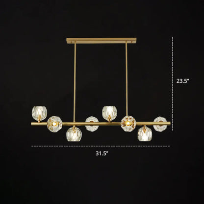 DecorBites™ Modern Gold Pendant Light with Crystal Dome Shade - Ideal for Restaurants or Over Kitchen Islands
