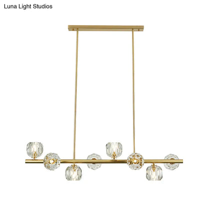 DecorBites™ Modern Gold Pendant Light with Crystal Dome Shade - Ideal for Restaurants or Over Kitchen Islands