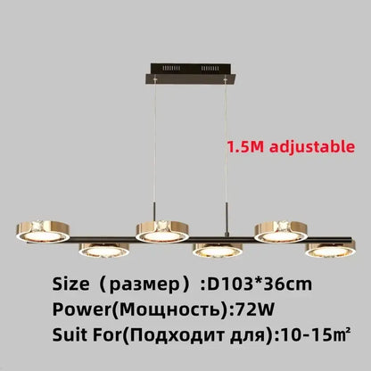 Modern gold plated chandelier with black arms for living room