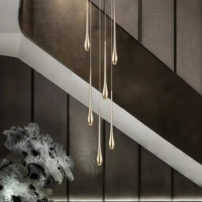 Modern gold plated modern chandeliers living room teardrop pendant