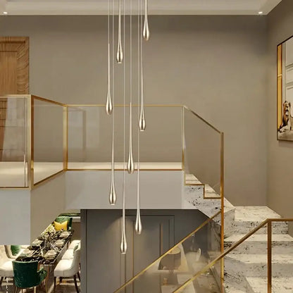 Modern gold plated modern chandeliers living room teardrop pendant