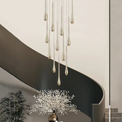 Modern gold plated modern chandeliers living room teardrop pendant