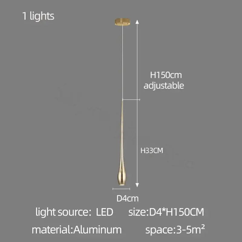 Modern gold plated modern chandeliers living room teardrop pendant