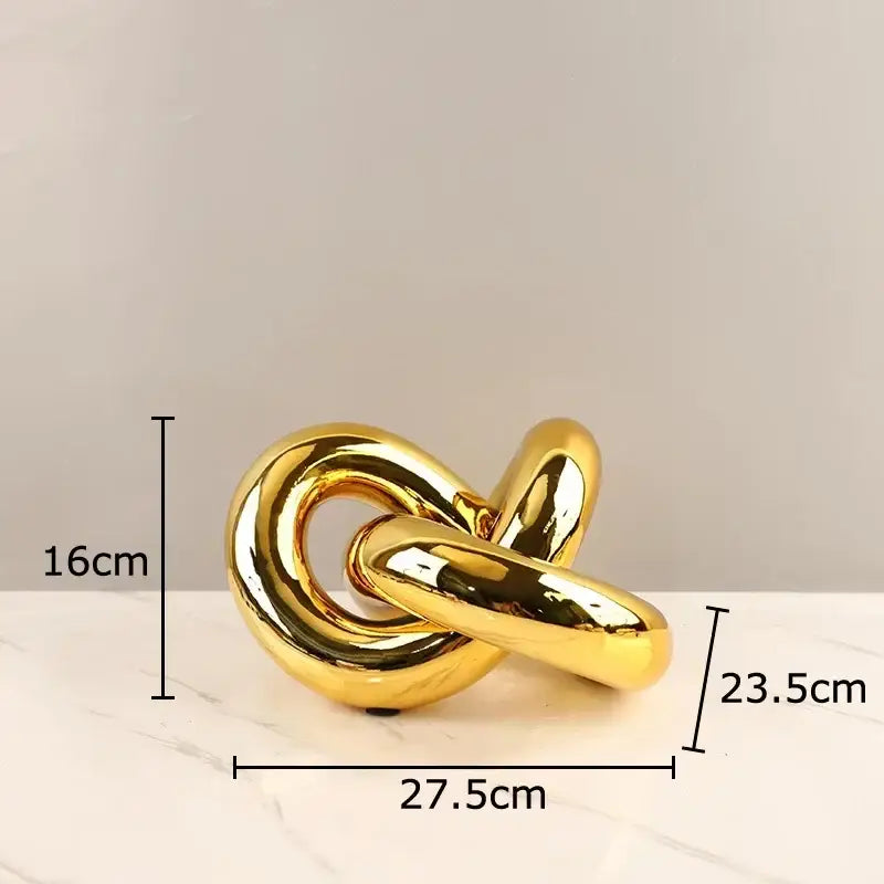 Modern gold-plated knot ornaments living room geometric sculpture