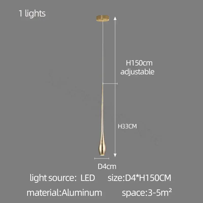 Modern gold plated led chandelier cascading living room pendant light