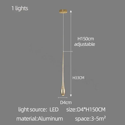Modern gold plated led chandelier cascading living room pendant light