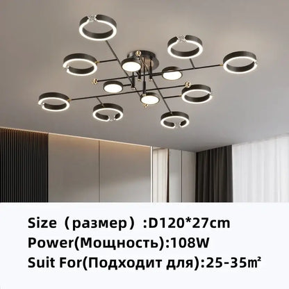 Modern gold plated luxury chandelier living room crystal light ring