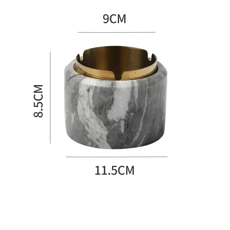 Modern gold plated marble texture ashtray living room smoking tray