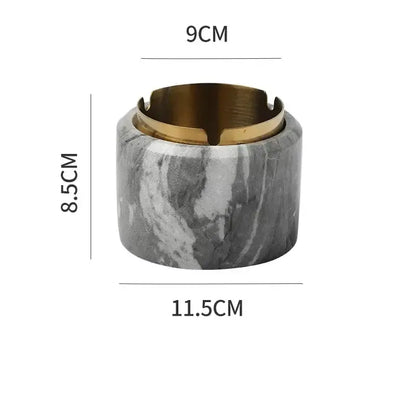 Modern gold plated marble texture ashtray living room smoking tray