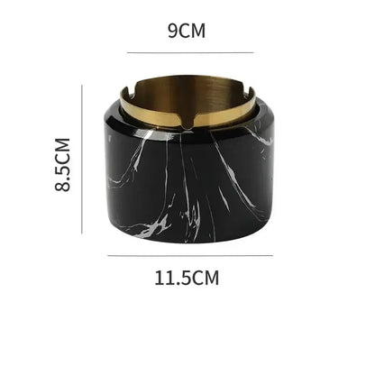 Modern gold plated marble texture ashtray living room smoking tray