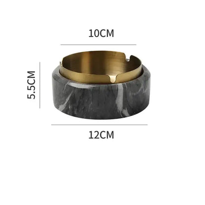 Modern gold plated marble texture ashtray living room smoking tray
