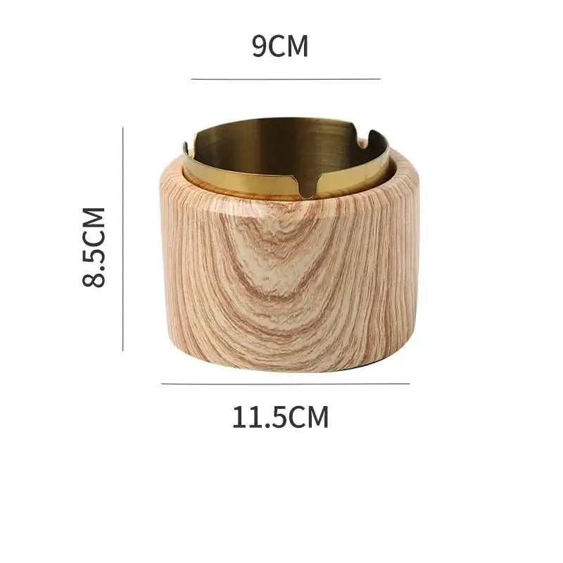 Modern gold plated marble texture ashtray living room smoking tray