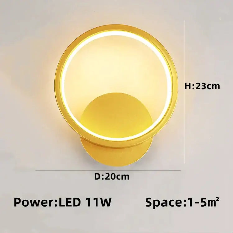Modern gold plated three disc led wall lamp for bedroom