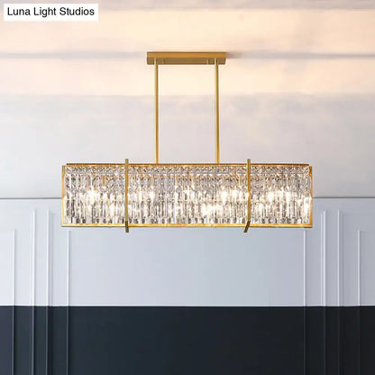 Modern gold prismatic crystal hanging lamp kitchen island light