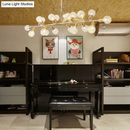 Modern gold prismatic glass island ceiling light – dining room