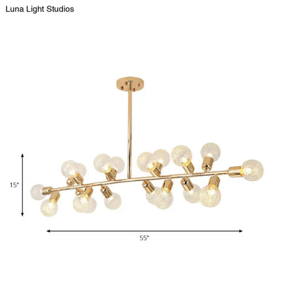 Modern gold prismatic glass island ceiling light – dining room