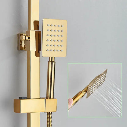 Modern gold rainfall shower faucet set bathroom thermostatic mixer