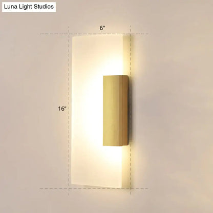 Modern gold rectangular acrylic wall sconce hallway bulb included
