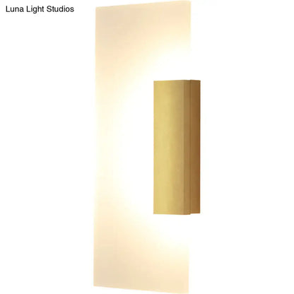 Modern gold rectangular acrylic wall sconce hallway bulb included