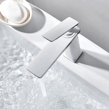Modern gold rectangular brass basin faucet bathroom mixer tap