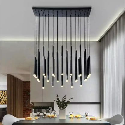 Modern gold rectangular chandelier dining room pendant lights