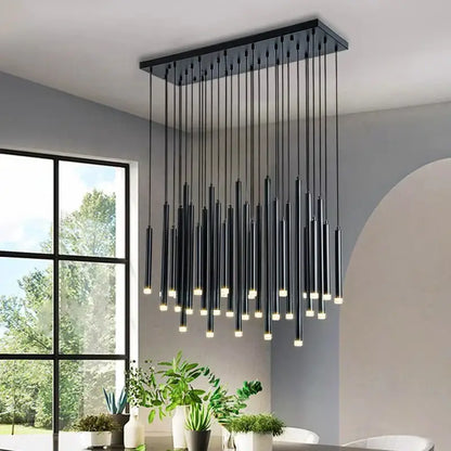 Modern gold rectangular chandelier dining room pendant lights