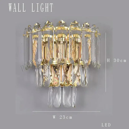 Modern gold rectangular crystal pendant chandelier dining room light