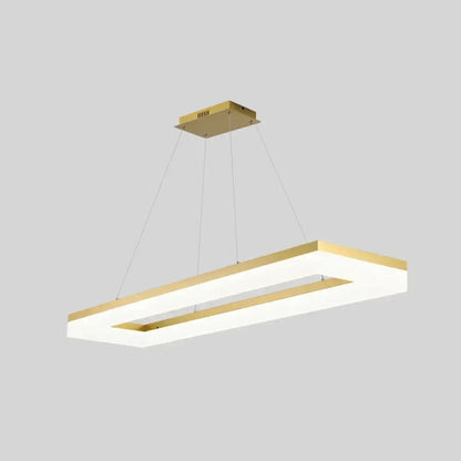 Modern gold rectangular led ceiling light for kitchen island