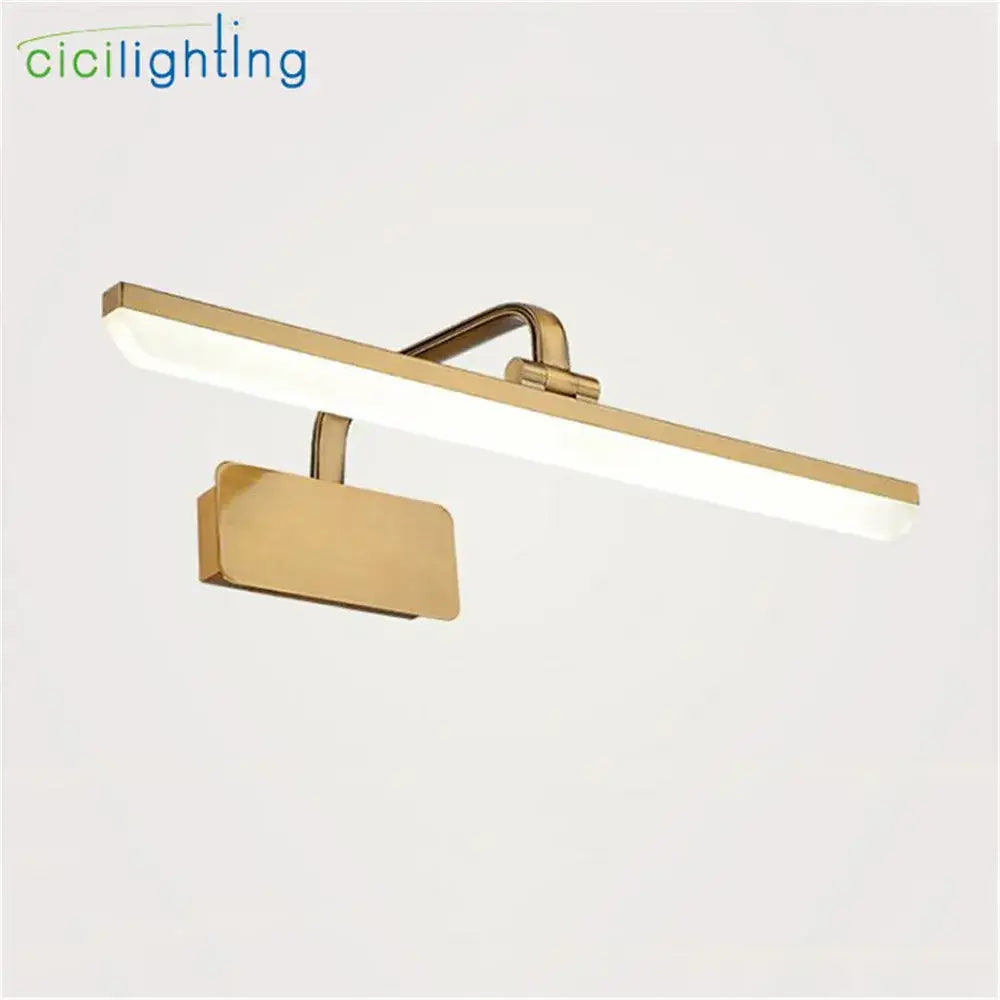 Modern gold rectangular led vanity lights bathroom wall lamp