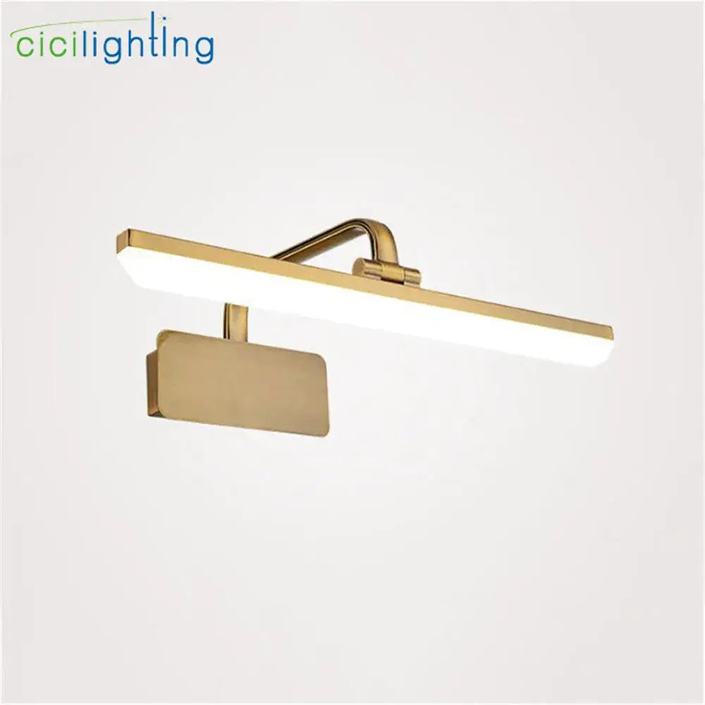 Modern gold rectangular led vanity lights bathroom wall lamp