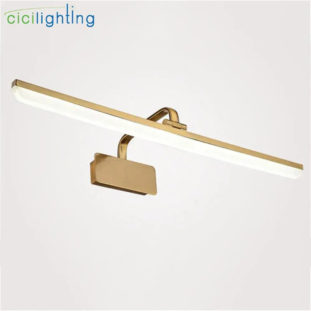 Modern gold rectangular led vanity lights bathroom wall lamp