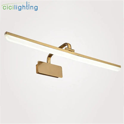 Modern gold rectangular led vanity lights bathroom wall lamp