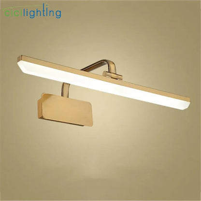 Modern gold rectangular led vanity lights bathroom wall lamp