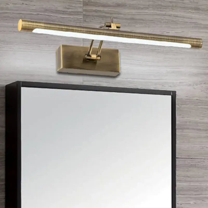 Modern gold rectangular led vanity mirror light bathroom fixture