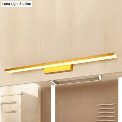 Modern gold rectangular led vanity sconce bathroom wall light
