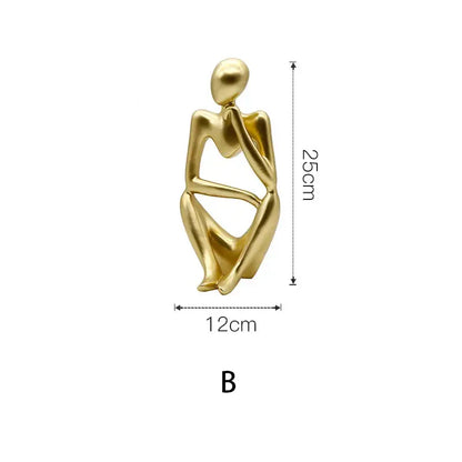 Modern gold resin sculpture living room abstract figurine